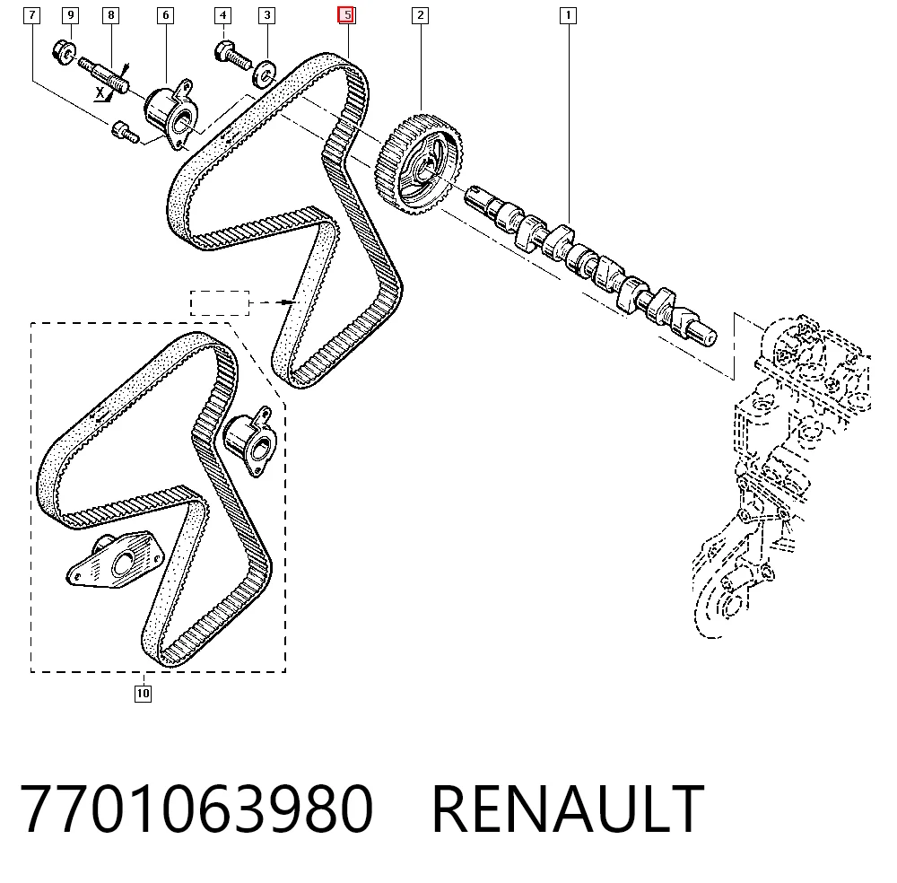 Pasek rozrządu Renault Espace III minivan (JE) (1997 - 2003) cena, od 38,67 USD