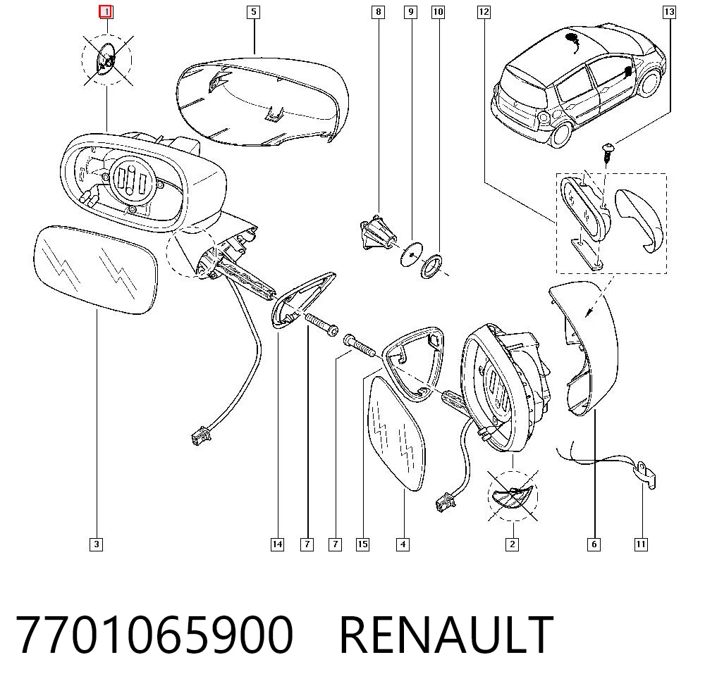  Lusterko wsteczne lewe Renault Modus 
