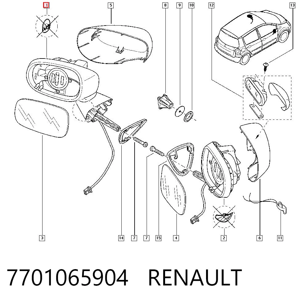  Lusterko wsteczne lewe Renault Modus 