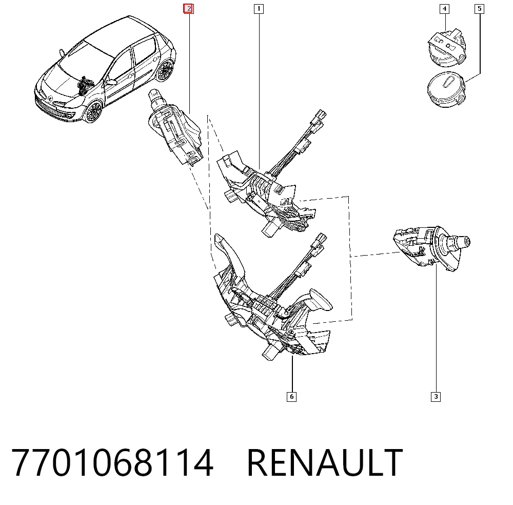7701068114 Renault (RVI) Przełącznik zespolony prawy