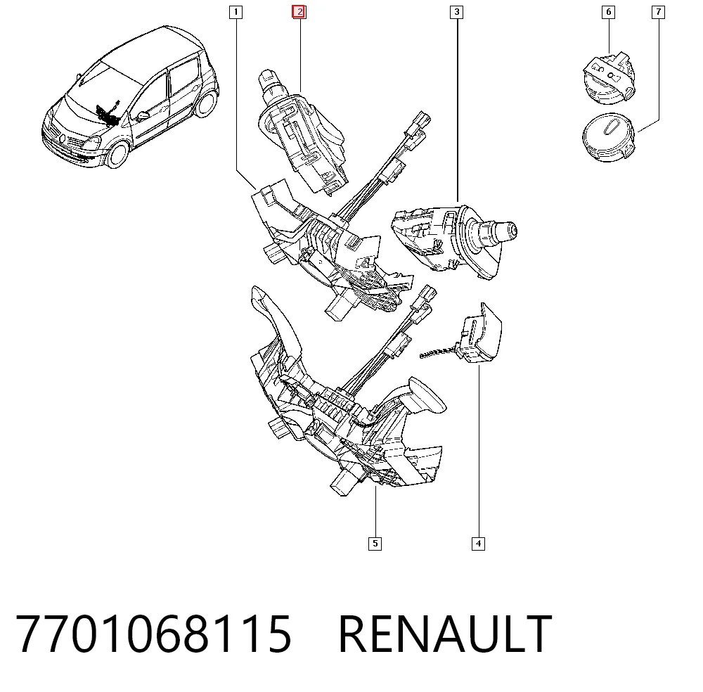 7701068115 Renault (RVI) Przełącznik zespolony prawy