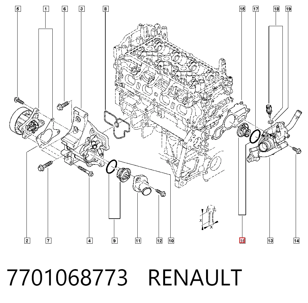 7701068773 Renault (RVI) Termostat