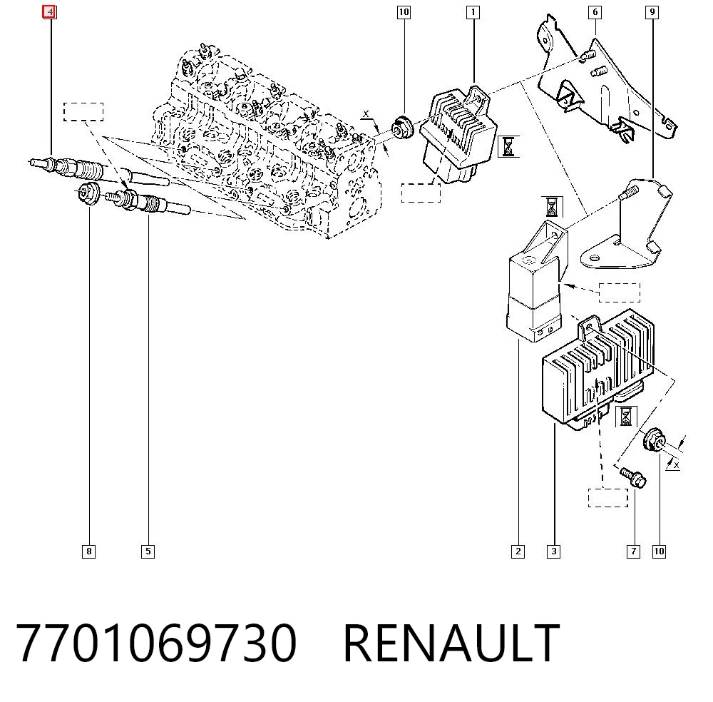 7701069730 Renault (RVI) Świeca żarowa