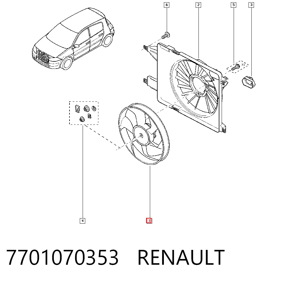 Wentylator elektryczny układu chłodzenia kompletny (silnik+wirnik) Renault Scenic II minivan (JM0, JM1) (2003 - 2009) cena, od 63,00 USD