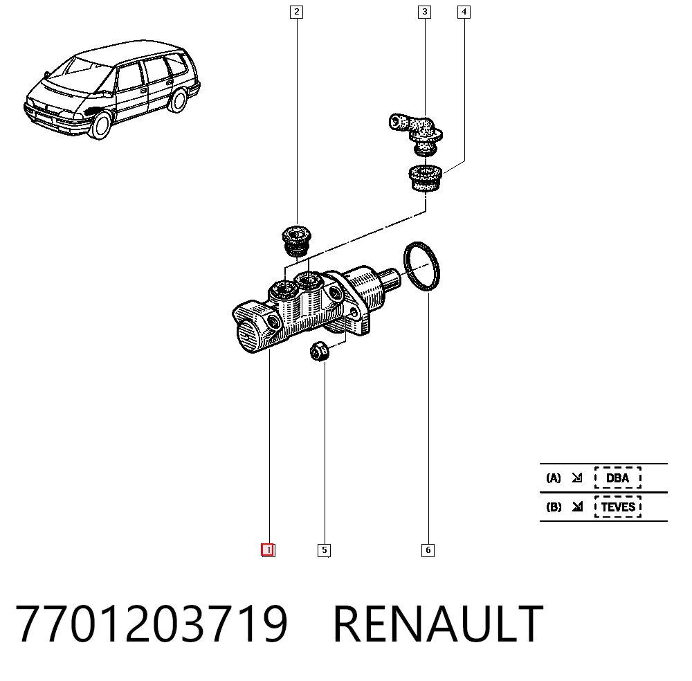  Główny cylinder hamulców Renault Laguna 1