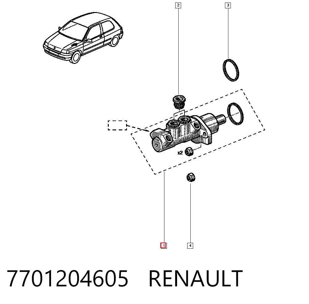  Główny cylinder hamulców Renault 19 1