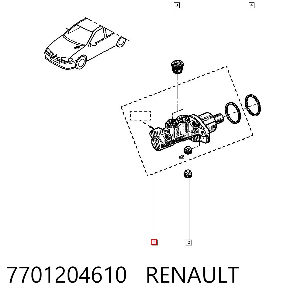  Główny cylinder hamulców Renault Twingo 1