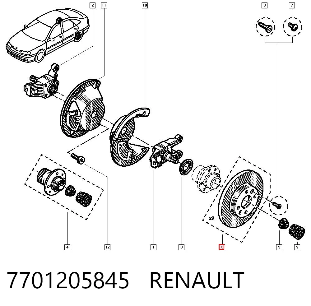  Tarcza hamulcowa tylna Renault Laguna 1