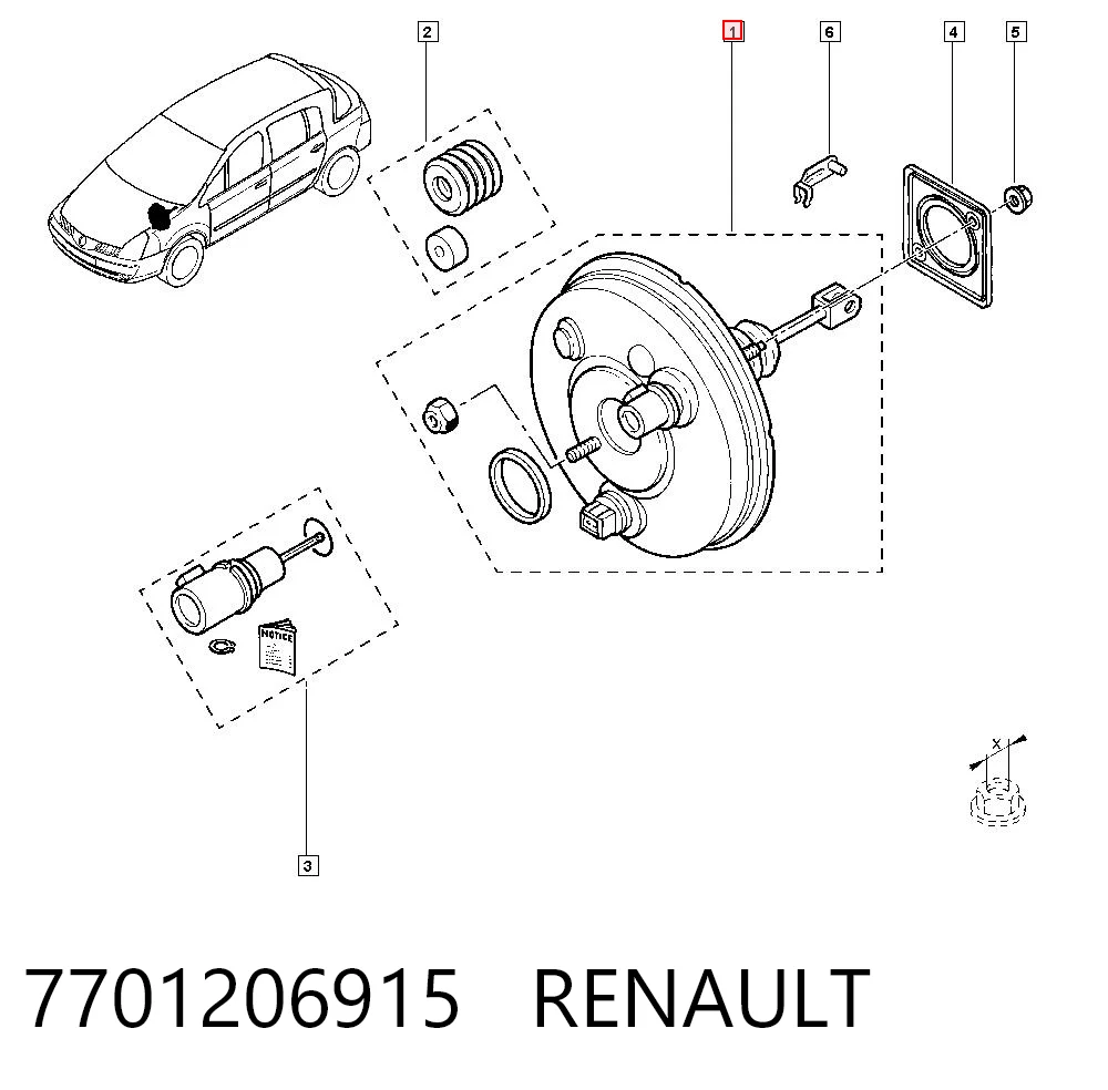 Wzmacniacz próżniowy hamulców do Renault Vel Satis  BJ0