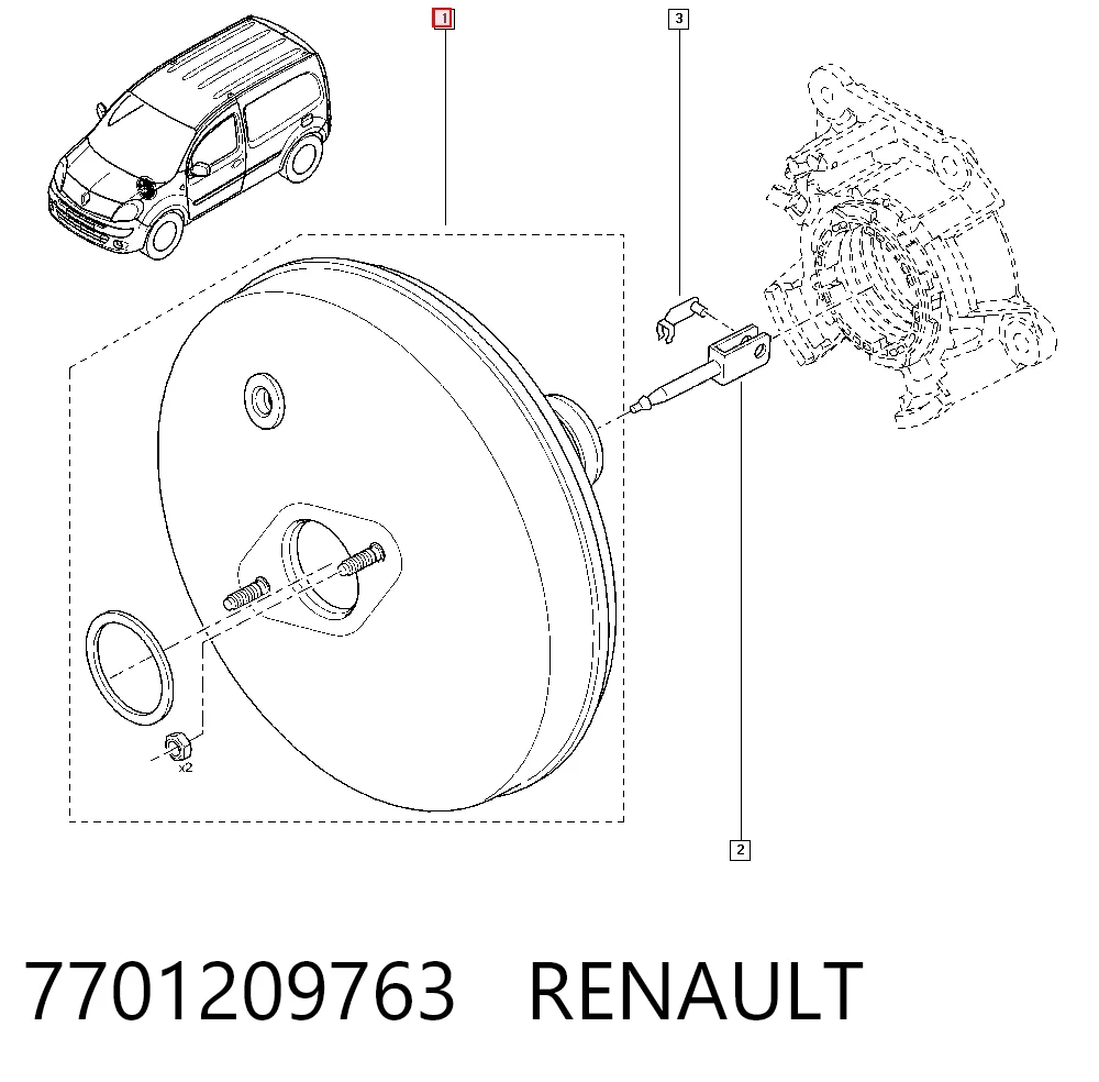  Wzmacniacz próżniowy hamulców Renault Kangoo 2