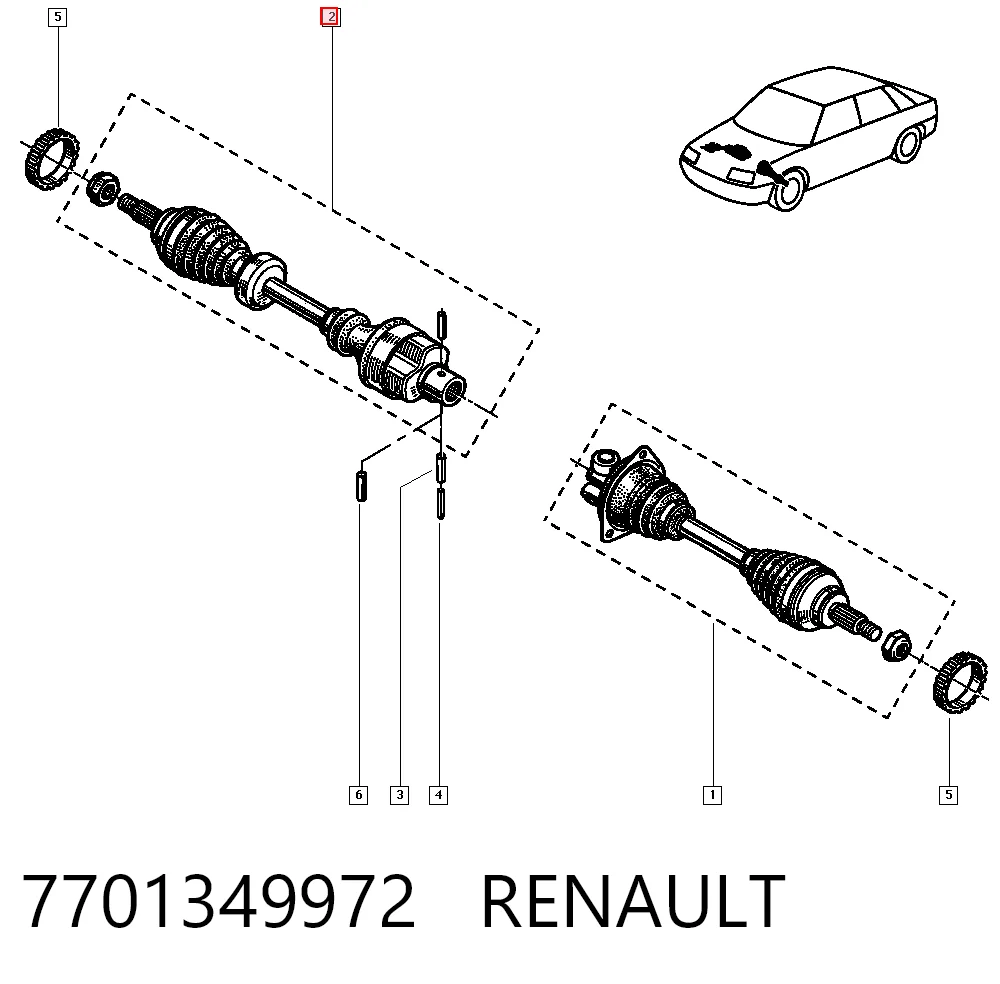  Półoś napędowa przednia prawa Renault 19 1