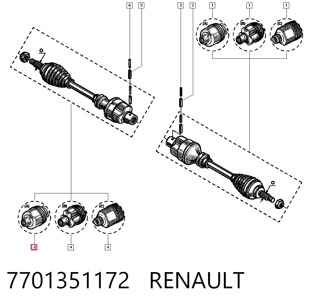 Półoś napędowa przednia Renault Trafic I awangarda (TXX) (1989 - 2001) cena, od 122,74 USD