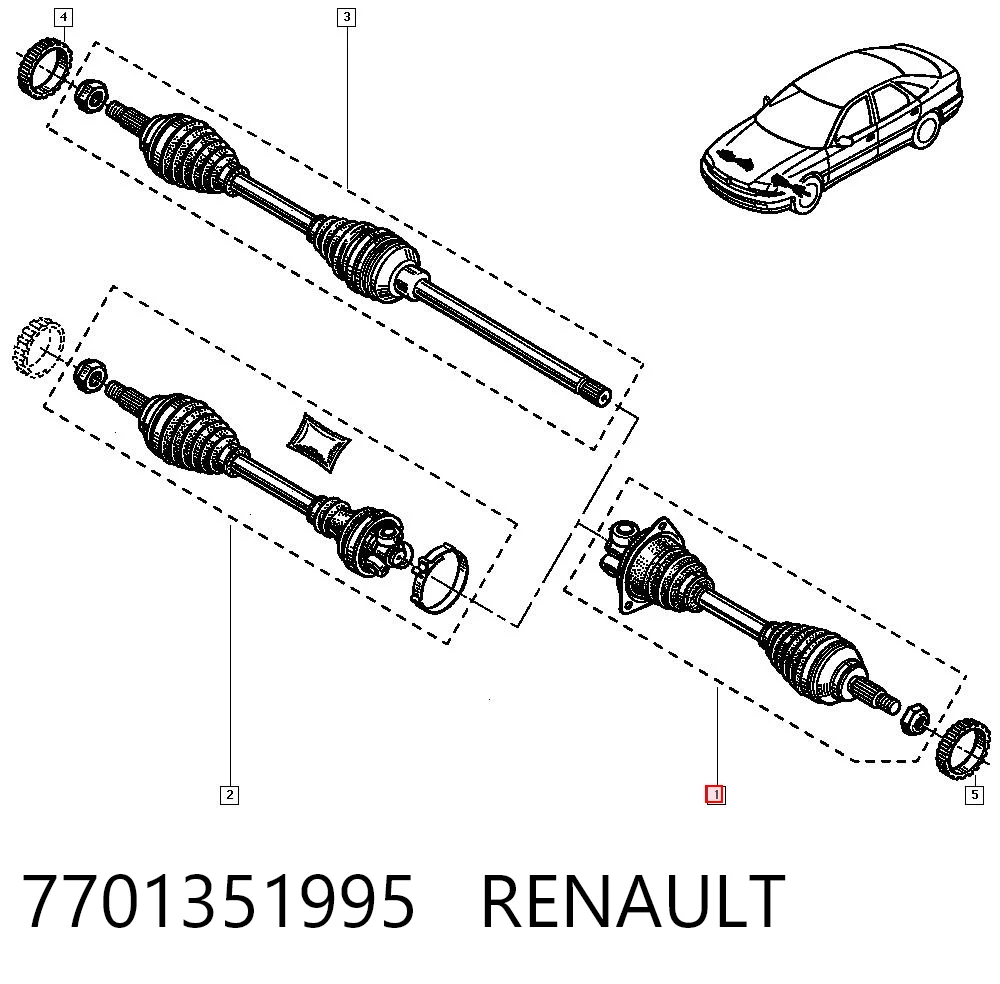 Półoś napędowa przednia lewa do Renault Safrane I B54