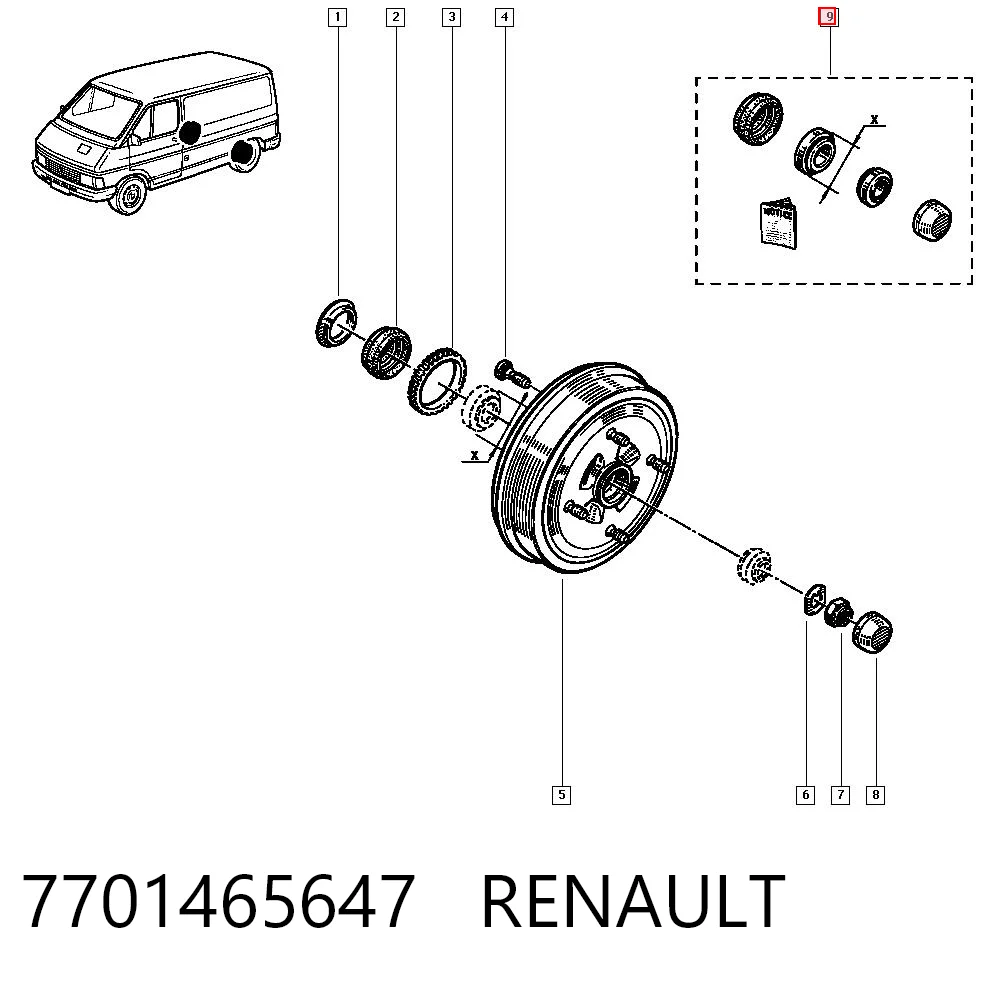 Lożysko piasty tylnej Renault Trafic I awangarda (TXX) (1989 - 2001) cena, od 19,87 USD