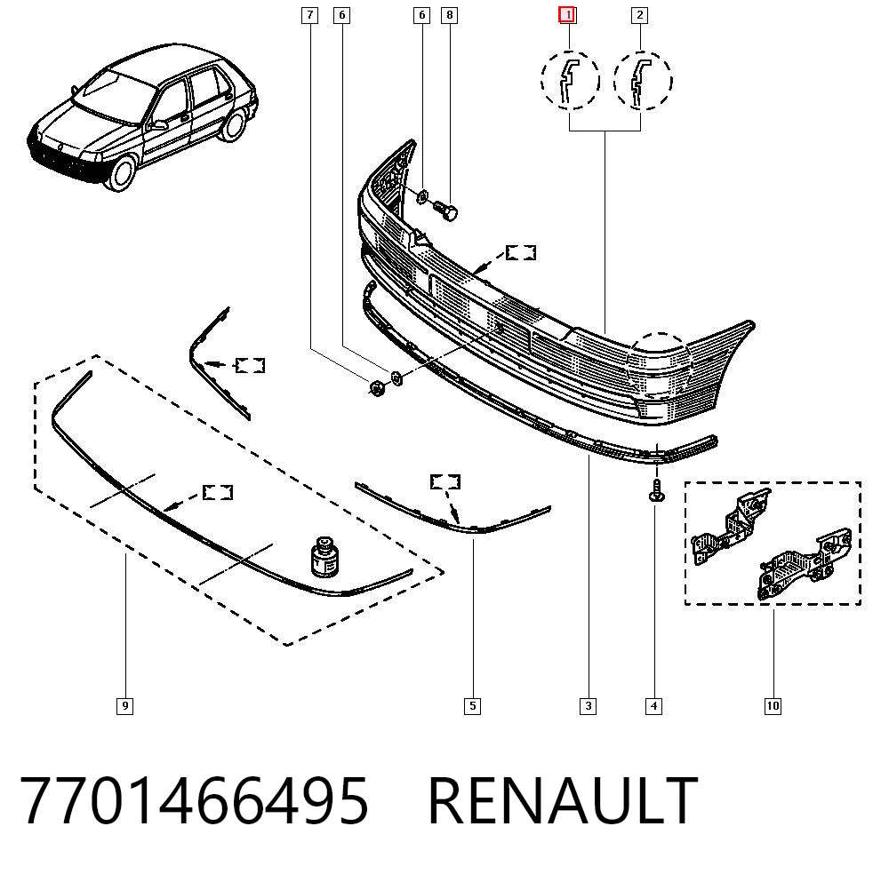 Zderzak przedni do Renault Clio I BC57, 5357