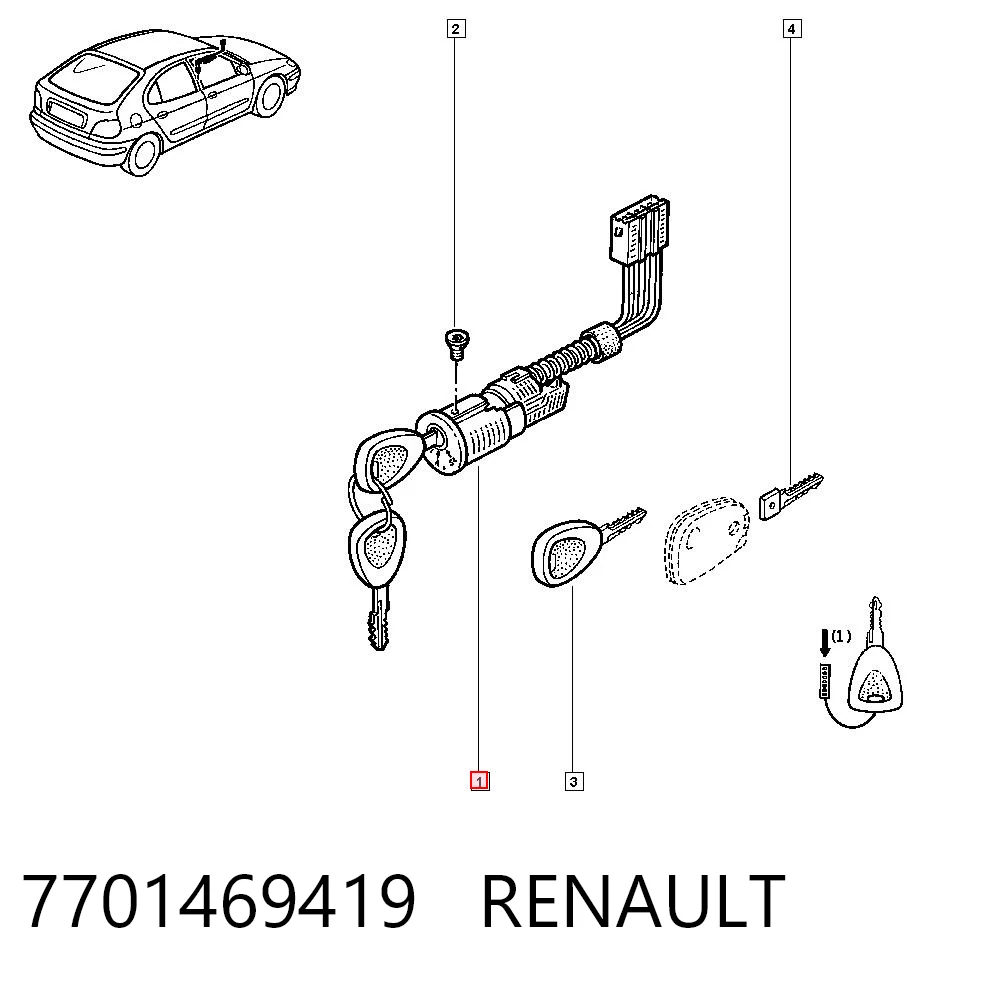 7701469419 Renault (RVI) Zestaw wkładek zamków