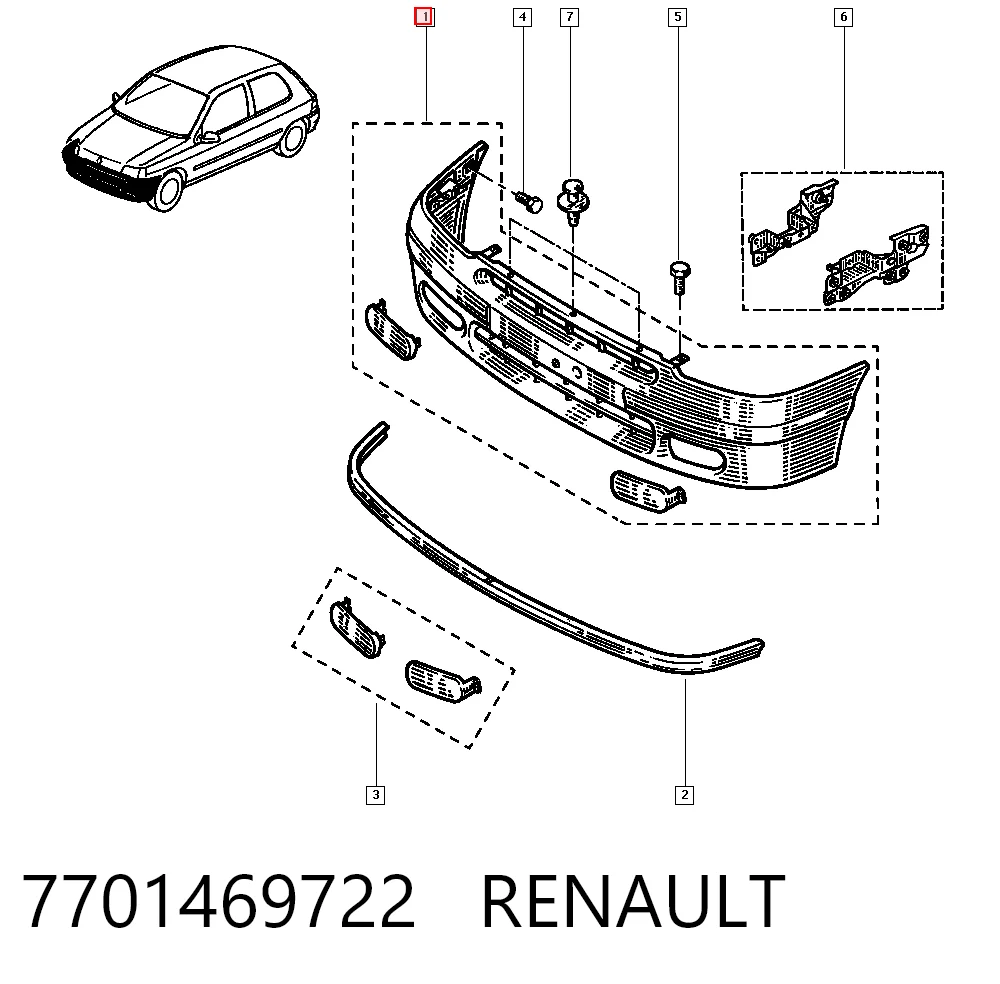 Zderzak przedni do Renault Clio I BC57, 5357