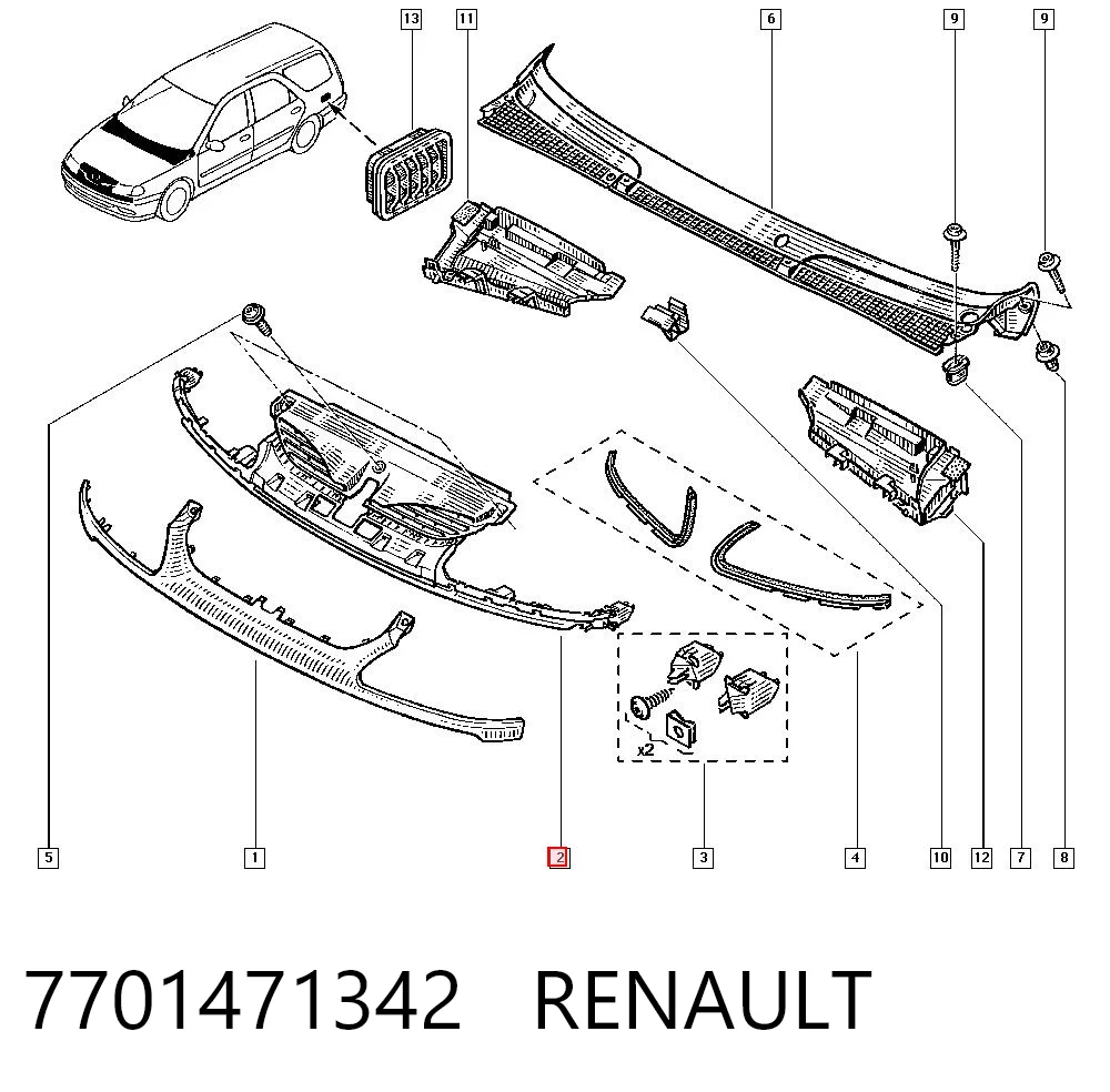 Atrapa chłodnicy do Renault Laguna I B56, 556
