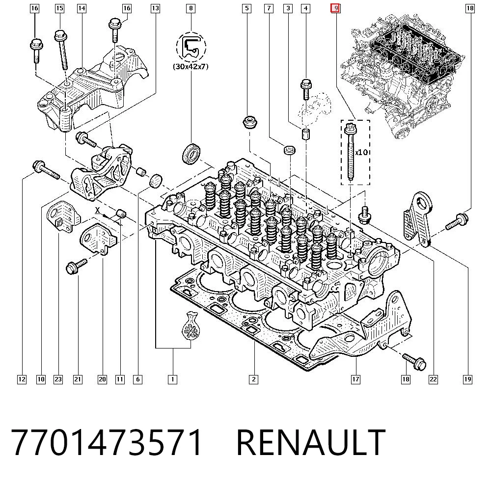 Śruba głowicy cylindrów do Renault Master II HD, FD