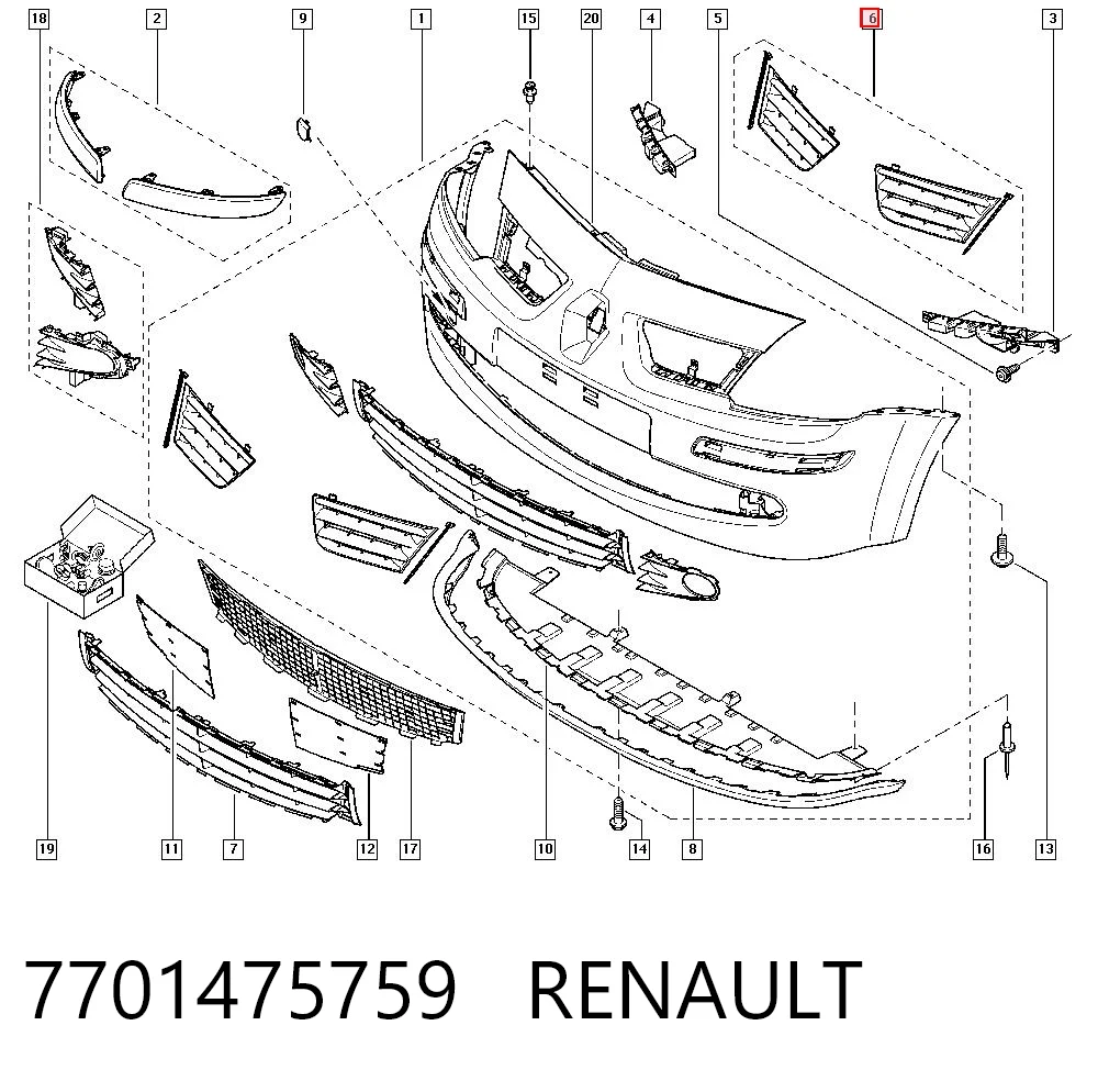 Kupić Atrapa chłodnicy Renault Modus JP0 w dobrej cenie