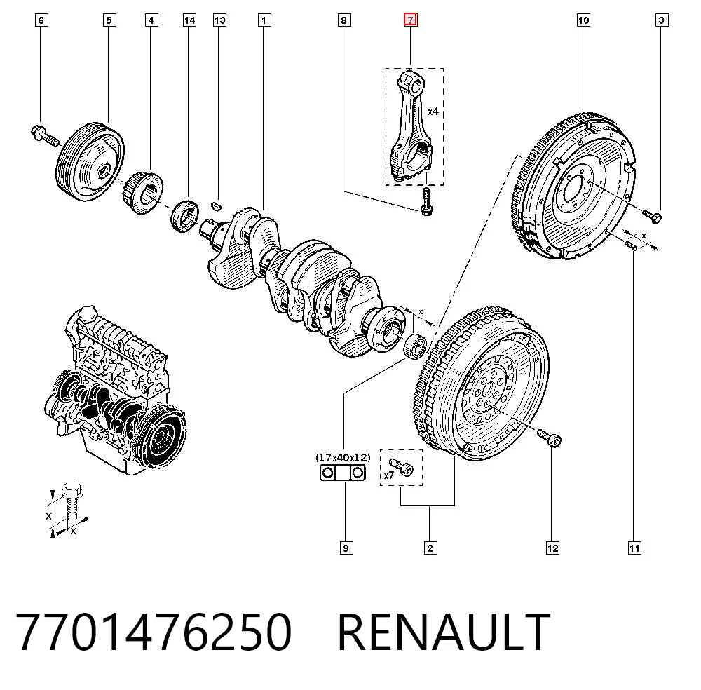 Korbowód tłoka silnika 93161364 General Motors