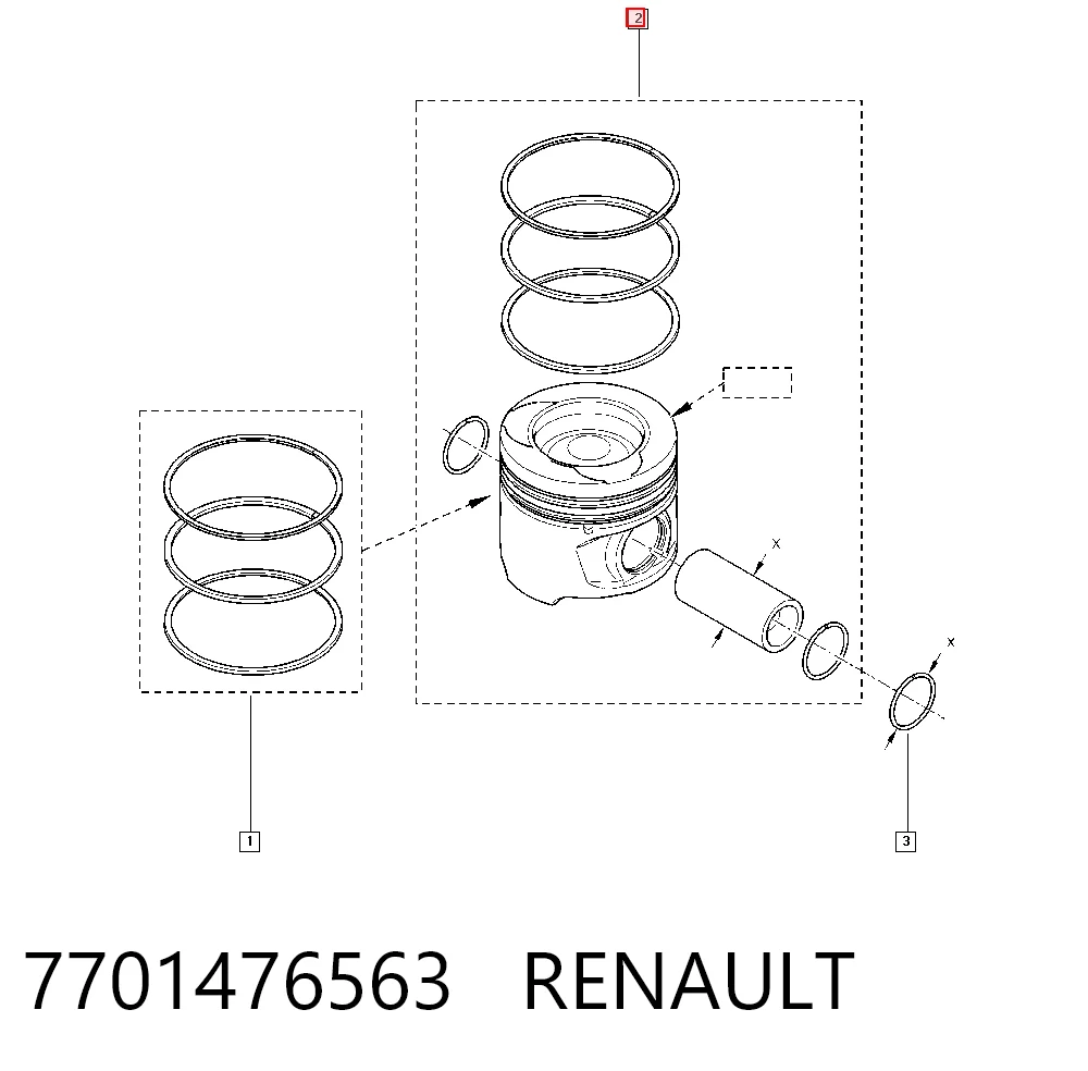 Tłok, komplet do jednego cylindru, STD Renault Megane II kabriolet (EM0, EM1) (2003 - 2010) cena, od 110,63 USD