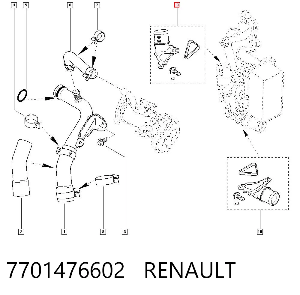 Kołnierz układu chłodzenia (trójnik) Opel Vivaro A awangarda (F7) (2001 - 2014) cena, od 13,00 USD