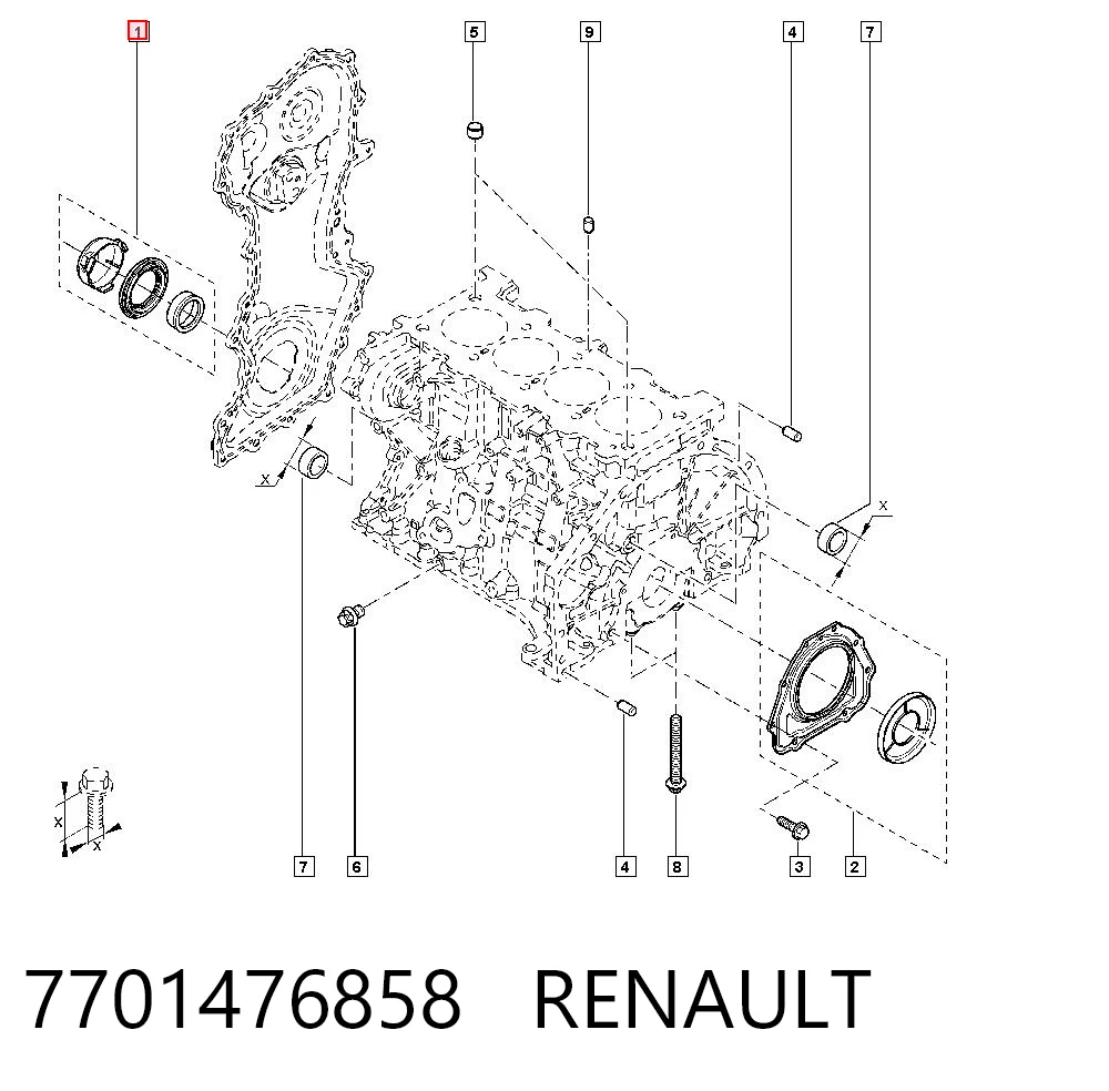 Uszczelniacz wału korbowego przedni Renault Scenic II minivan (JM0, JM1) (2003 - 2009) cena, od 29,90 USD