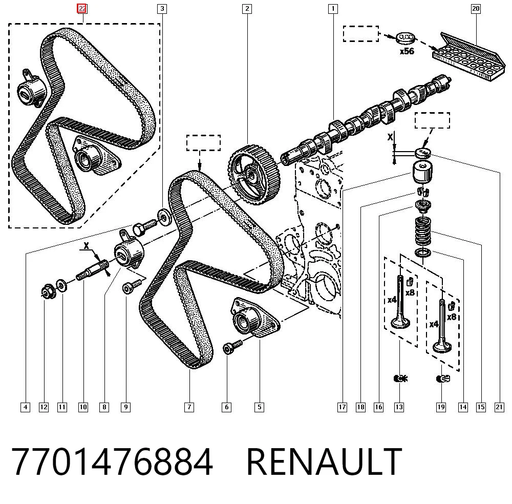  Pasek rozrządu, zestaw Renault Clio 1