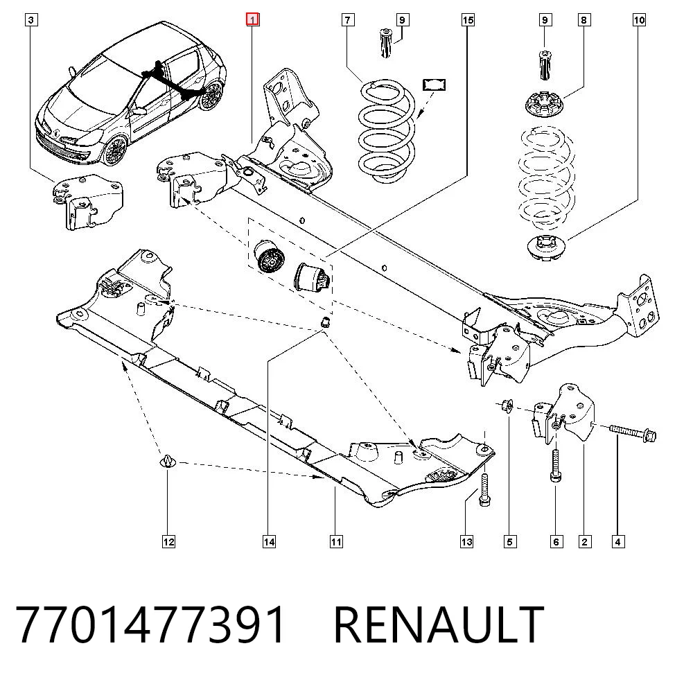 Korpus osi tylnej Renault Clio III