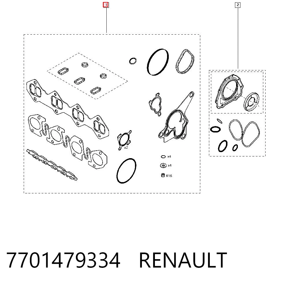 93168363 General Motors Zestaw uszczelek silnika górny