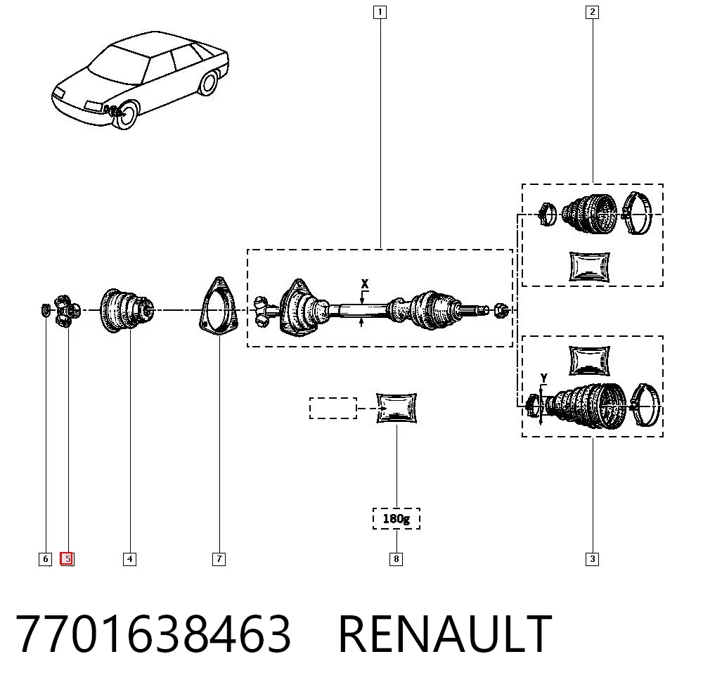 7701638463 Renault (RVI)
