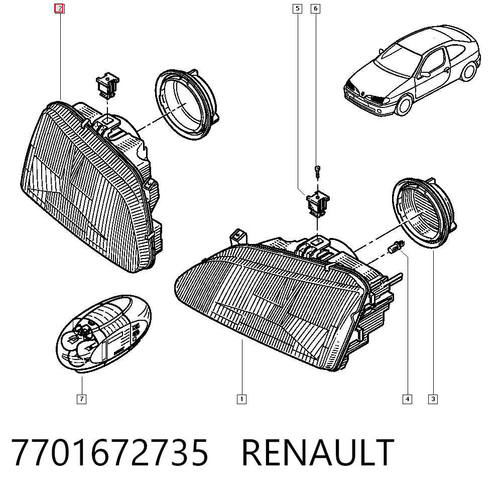 Reflektor prawy do Renault Megane SCENIC JA0, JA1