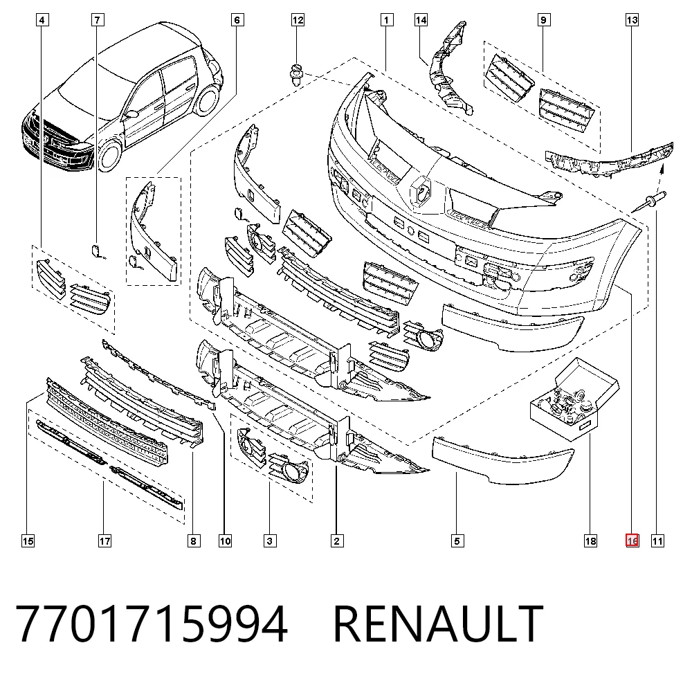  Zderzak przedni Renault Megane 2