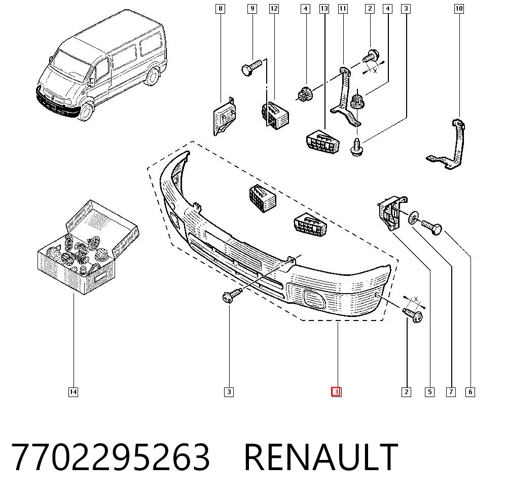 Zderzak przedni do Renault Master II HD, FD