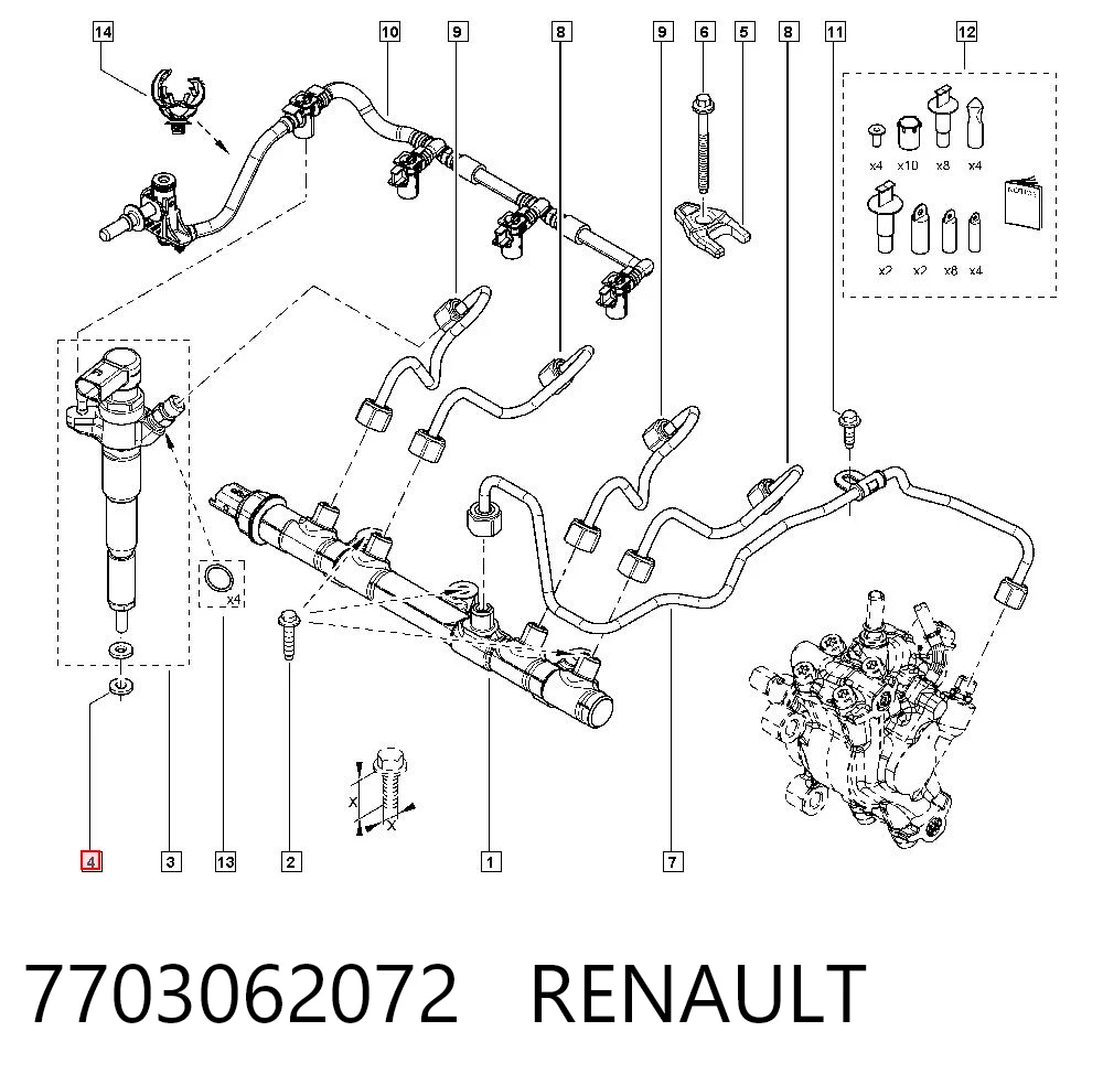 7703062072 Renault (RVI) Pierścień uszczelniający wtryskiwacza