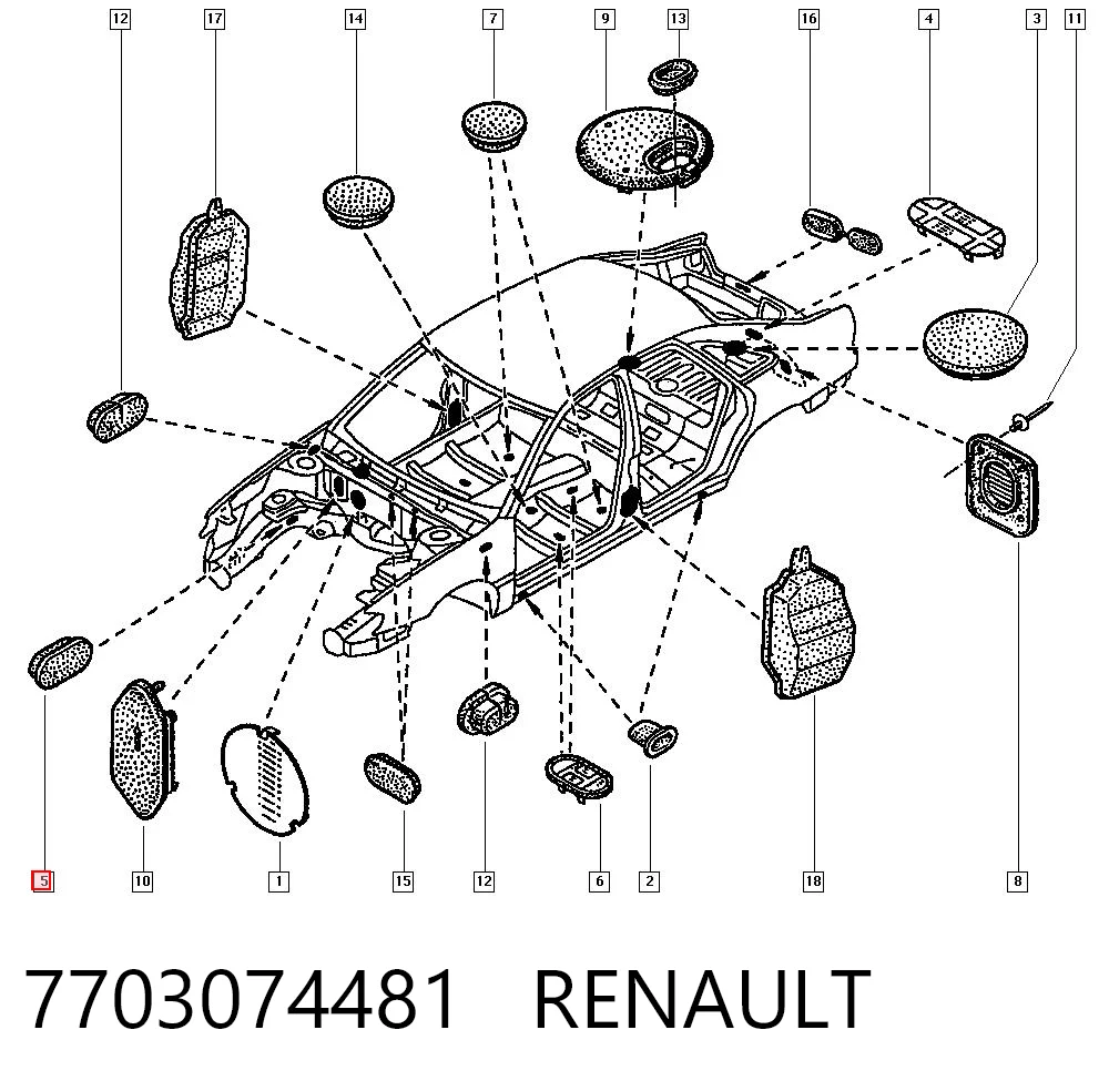 Kupić Wkładka dna nadwozia Renault Megane I LA0, LA1 w dobrej cenie