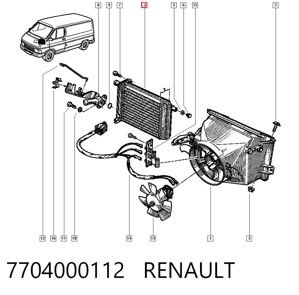 Chłodnica nagrzewnicy (ogrzewacza) Renault Trafic I awangarda (TXX) (1989 - 2001) cena, od 39,92 USD