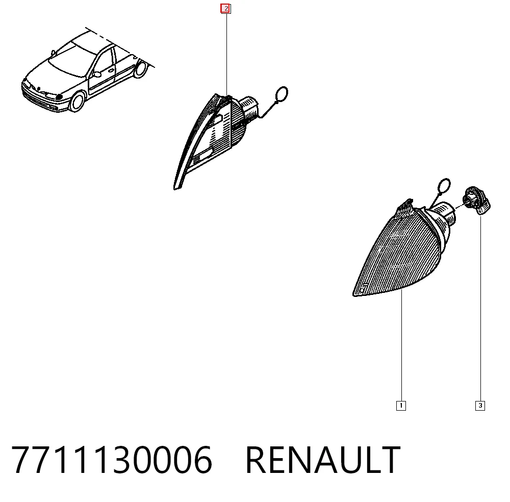 Do koszyka Kierunkowskaz prawy Renault Laguna I B56, 556