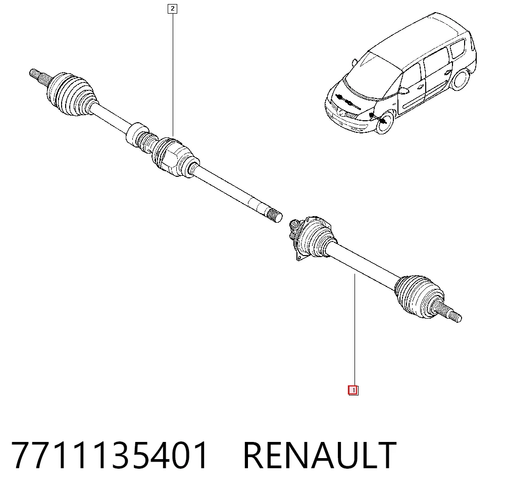Półoś napędowa przednia lewa do Renault Espace IV JK0