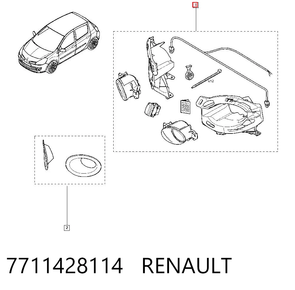 Kupić Lampa przeciwmgielna lewa/prawa Renault Clio III KR01 w dobrej cenie