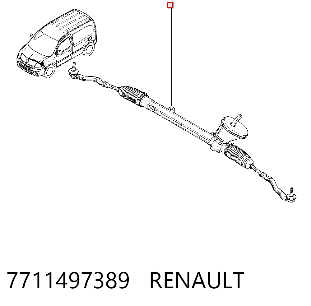 7711497389 Renault (RVI) Listwa kierownicza (maglownica)
