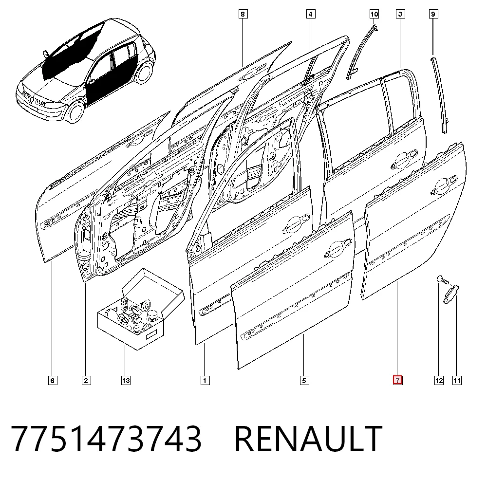 Drzwi tylne lewe do Renault Megane II BM0, CM0, BM1, CM1