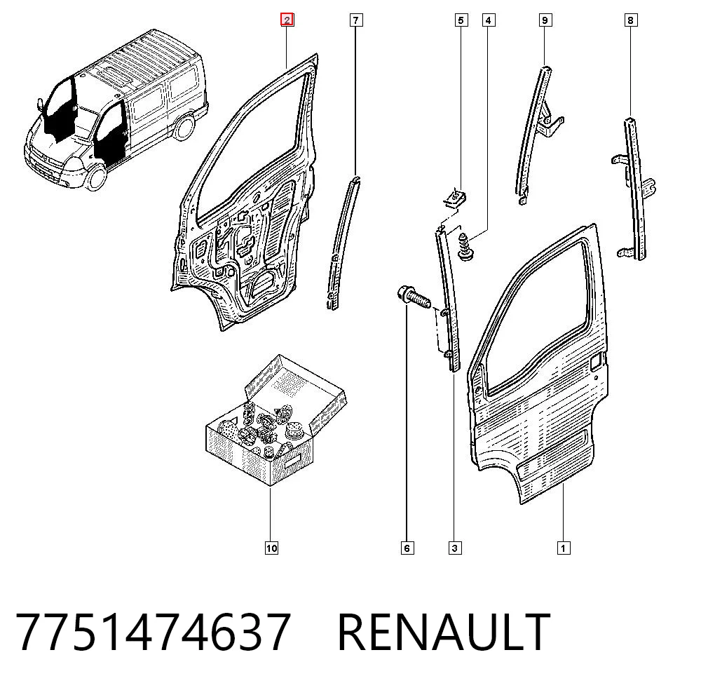 Drzwi przednie prawe Renault Master II awangarda (HD, FD) (2003 - 2010) cena, od 226,44 USD