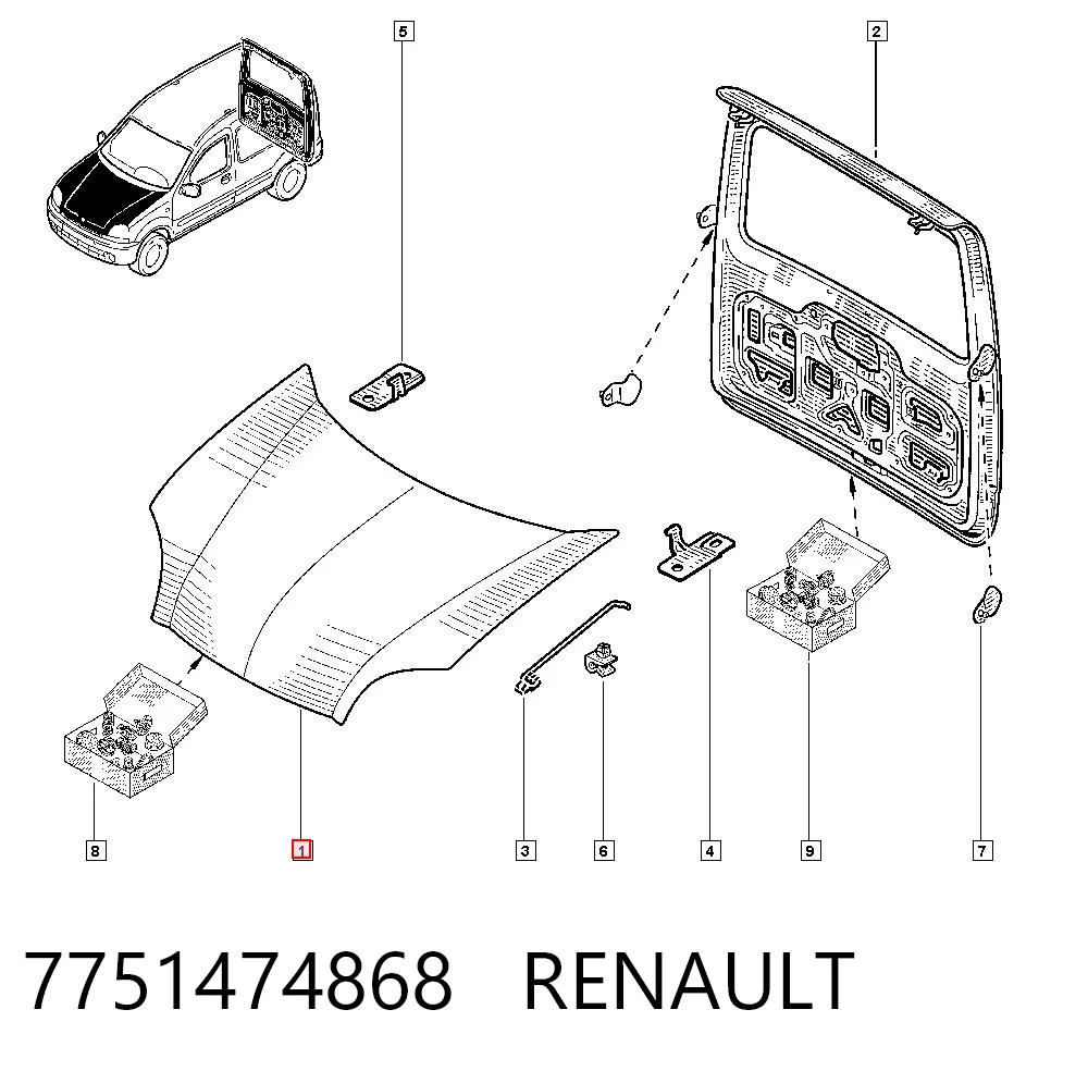  Maska silnika Renault Kangoo 1