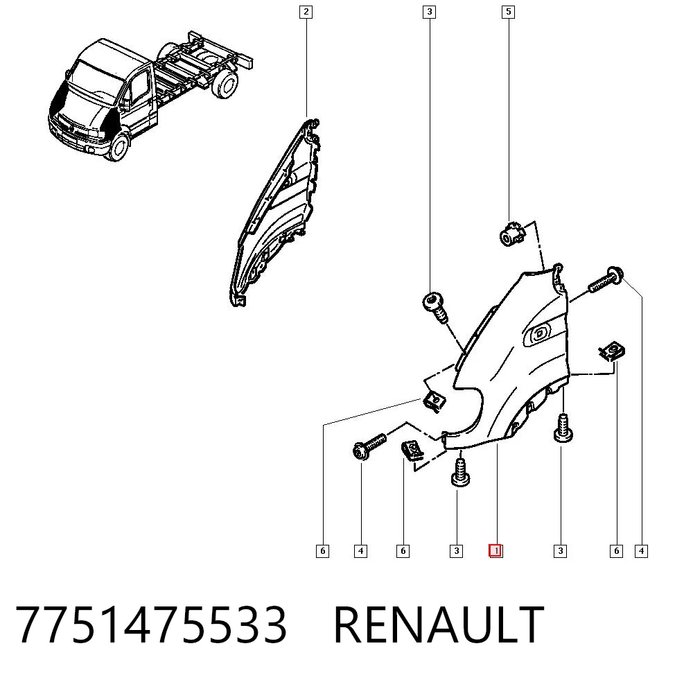  Błotnik przedni lewy Renault Master 2