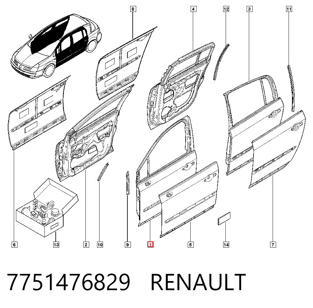 Drzwi przednie lewe do Renault Vel Satis  BJ0