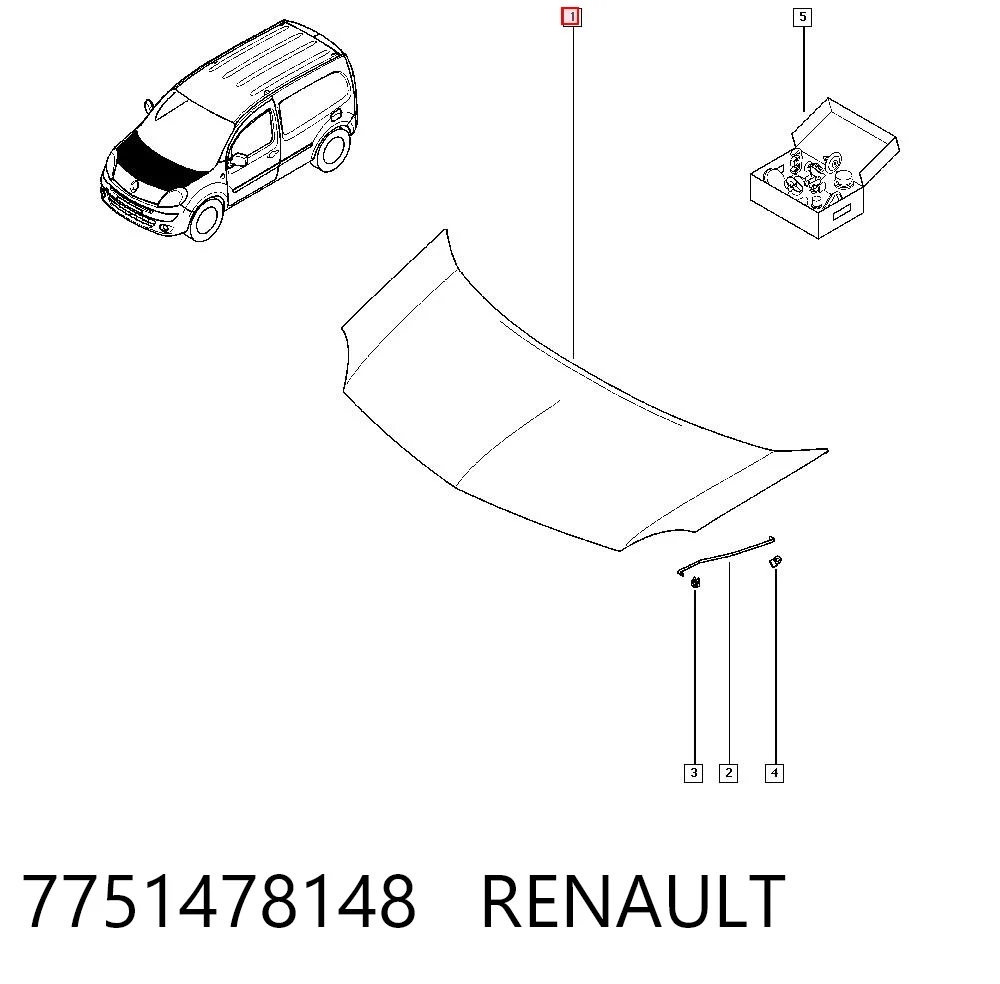 Do koszyka Maska silnika Renault Kangoo II FW0