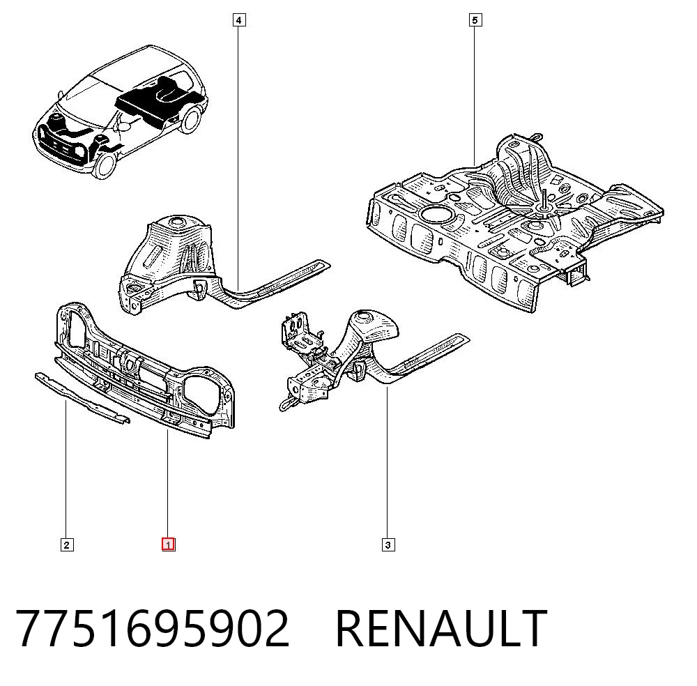 Osłona chłodnicy kompletna (panel mocowania reflektorów) do Renault Twingo I C06