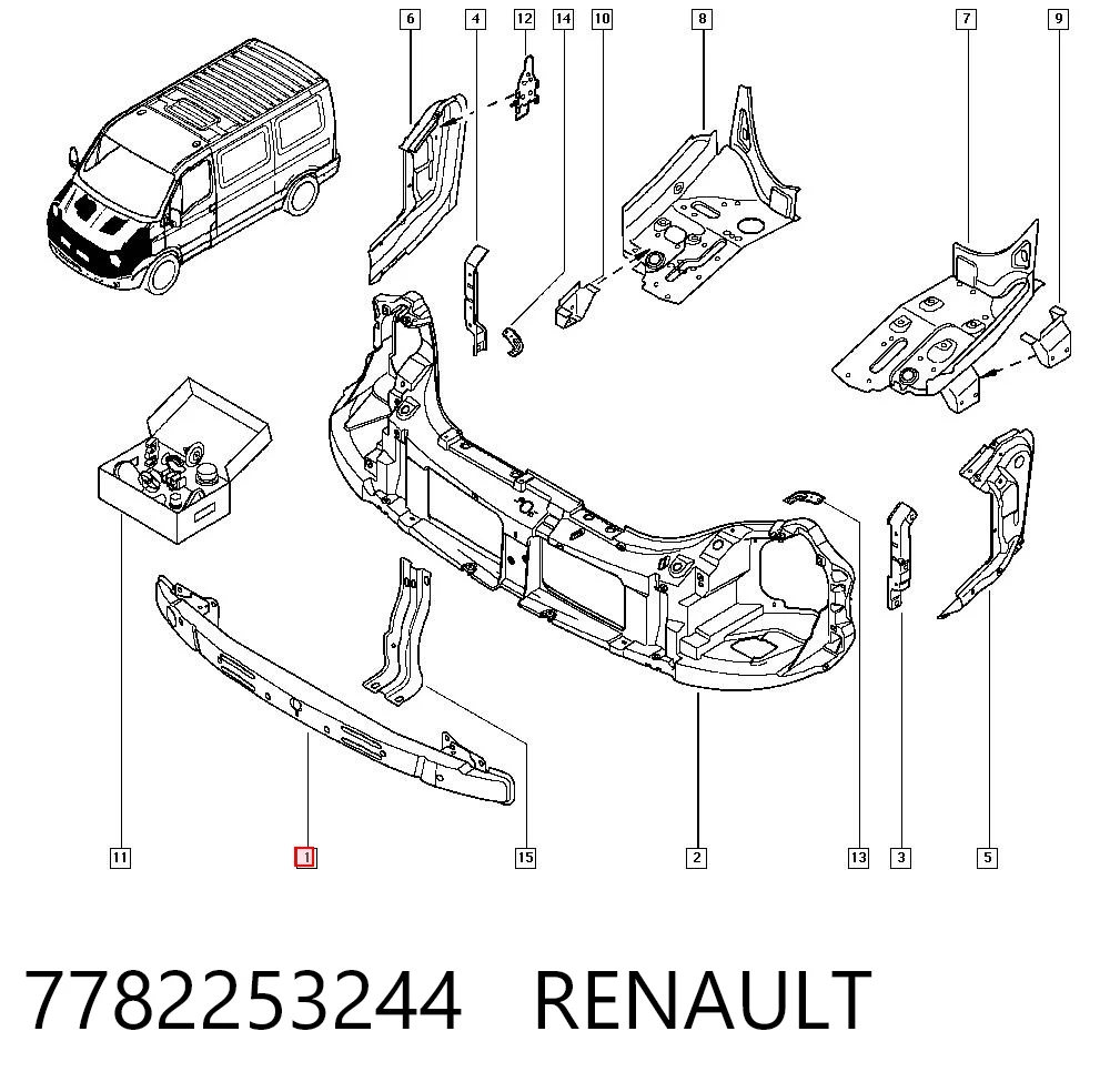 Wzmocnienie zderzaka przedniego Renault Master II awangarda (HD, FD) (2003 - 2010) cena, od 78,45 USD